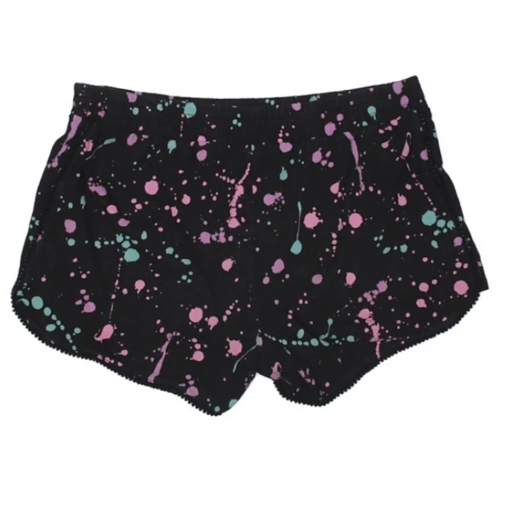 Justice girls paint splatter black cotton shorts girls 14 casual weekend
